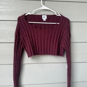 Burgundy BDG cropped sweater